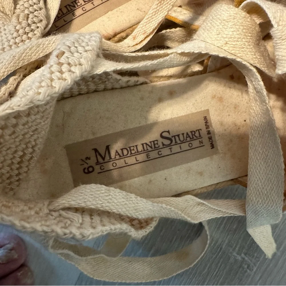Vintage 90’s Colorful‎ Striped Espadrille Wedges by Madeline  Stuart